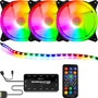 Kit LED Fan ARGB Aada 3un 120mm Kmex 3