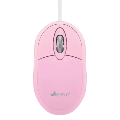 Mouse Óptico Usb Rosa Pastel, 1200dpi, Mf106 App-tech - Cx 1 Un