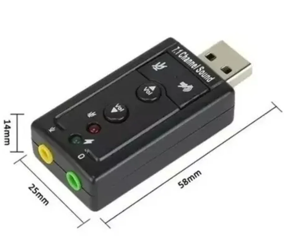 Imagem 2 de 5 do produto Adaptador Usb De Placa De Som 7.1 Canais