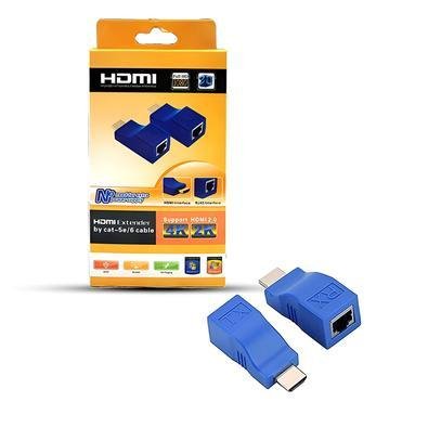 Adaptador HDMI Extensor De Sinal Até 30m Via Cabo Rj45 Cat5e/6 Full Hd 1080p 4k Ultra Hd