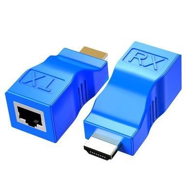 Extensor HDMI Por Cabo De Rede Cat5e/6 Resolução 1080p E 4k Até 30m Compatível Com Games E Tv Cor:azul