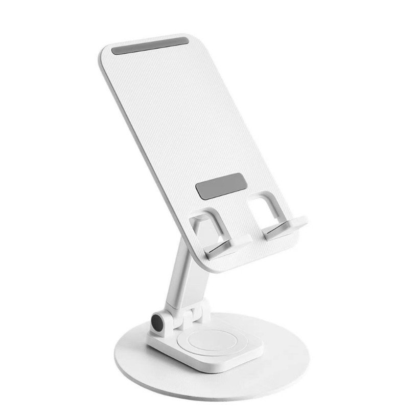 Suporte Celular Tablet Base Metálica E Giratória Cor:branco