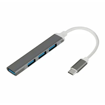 Adaptador Usb-c Para Usb 3.0 - Hub 4 Portas - Gigabit - 5 Gbps - Plug & Play - Shinka At-tpc-4usb3.0