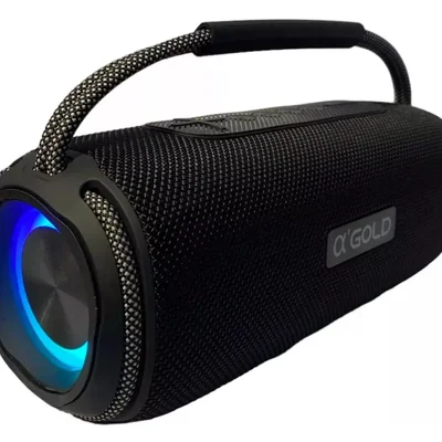 Caixa De Som Bluetooth RGB Estéreo Portátil A´gold-pro 60w Preto