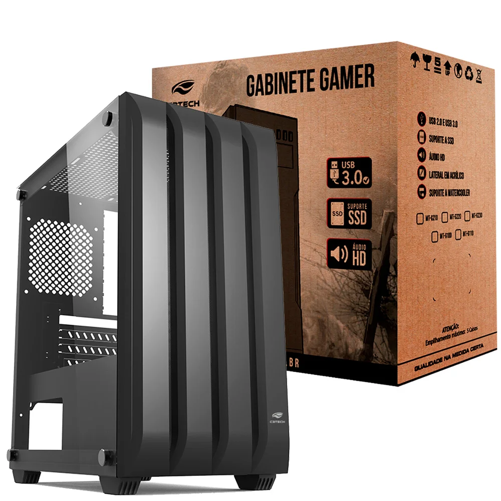 Imagem 2 de 5 do produto Gabinete Gamer C3tech Mt-g100bk Sem Fonte Preto