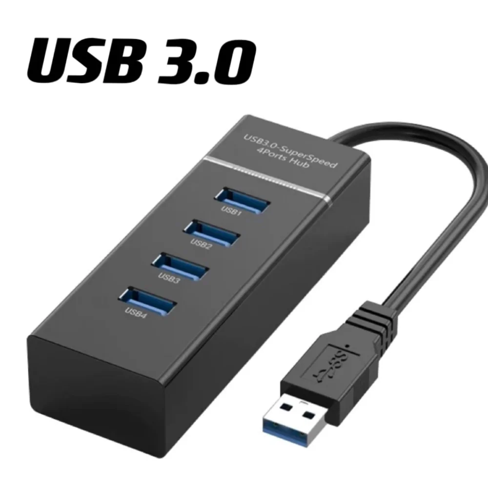 Imagem 2 de 5 do produto Hub Usb 3.0 Com 4 Portas Alta Velocidade 5.0 Gbps Uh-30 Preto
