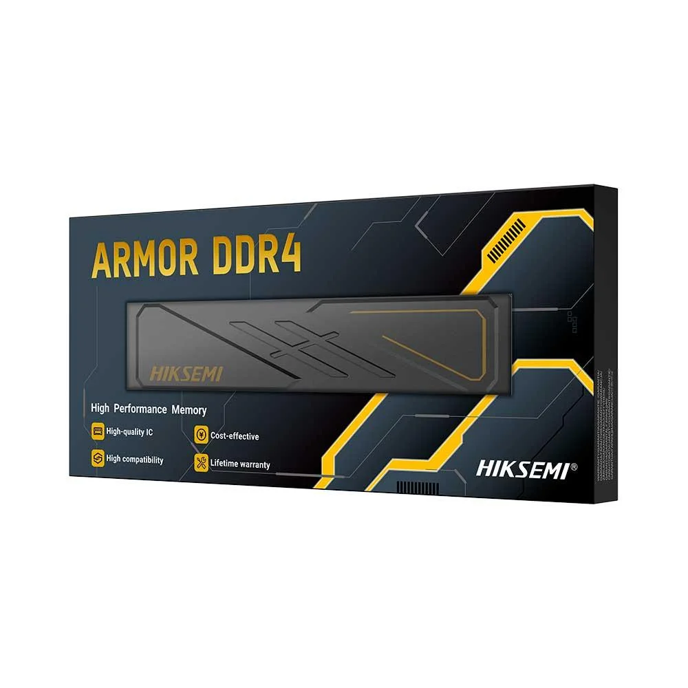 Imagem 3 de 5 do produto Memória Hiksemi Armor, 8GB, Ddr4, 3200mhz, 1.35v, Desktop - Black - Hsc408u32d2