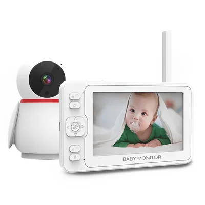 Babá Eletrônica Babymonitor Tela 5" Câmera 2.4ghz Branca