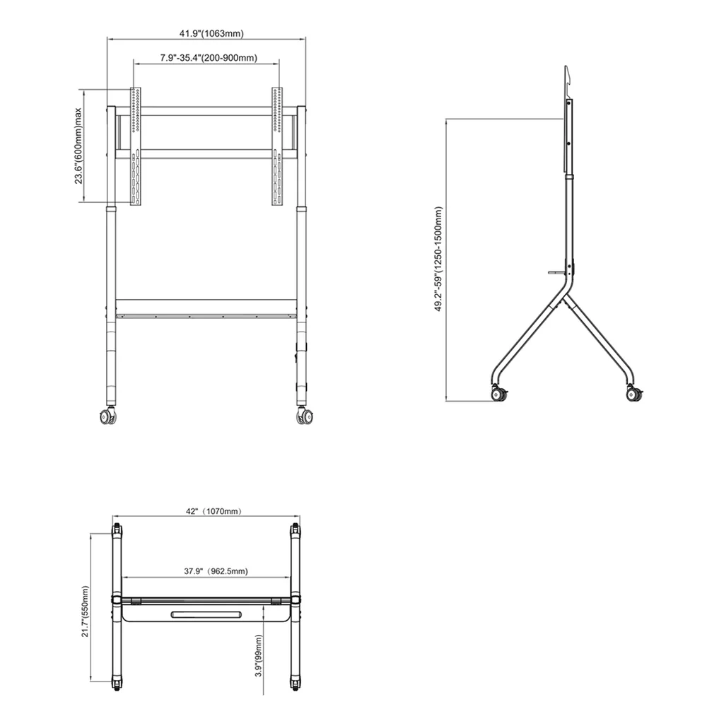 Imagem 5 de 5 do produto Suporte Pedestal North Bayo - Tv 75" A 90" C/ Regulagem De Altura Eletrônica Controle Remoto Nb-p150