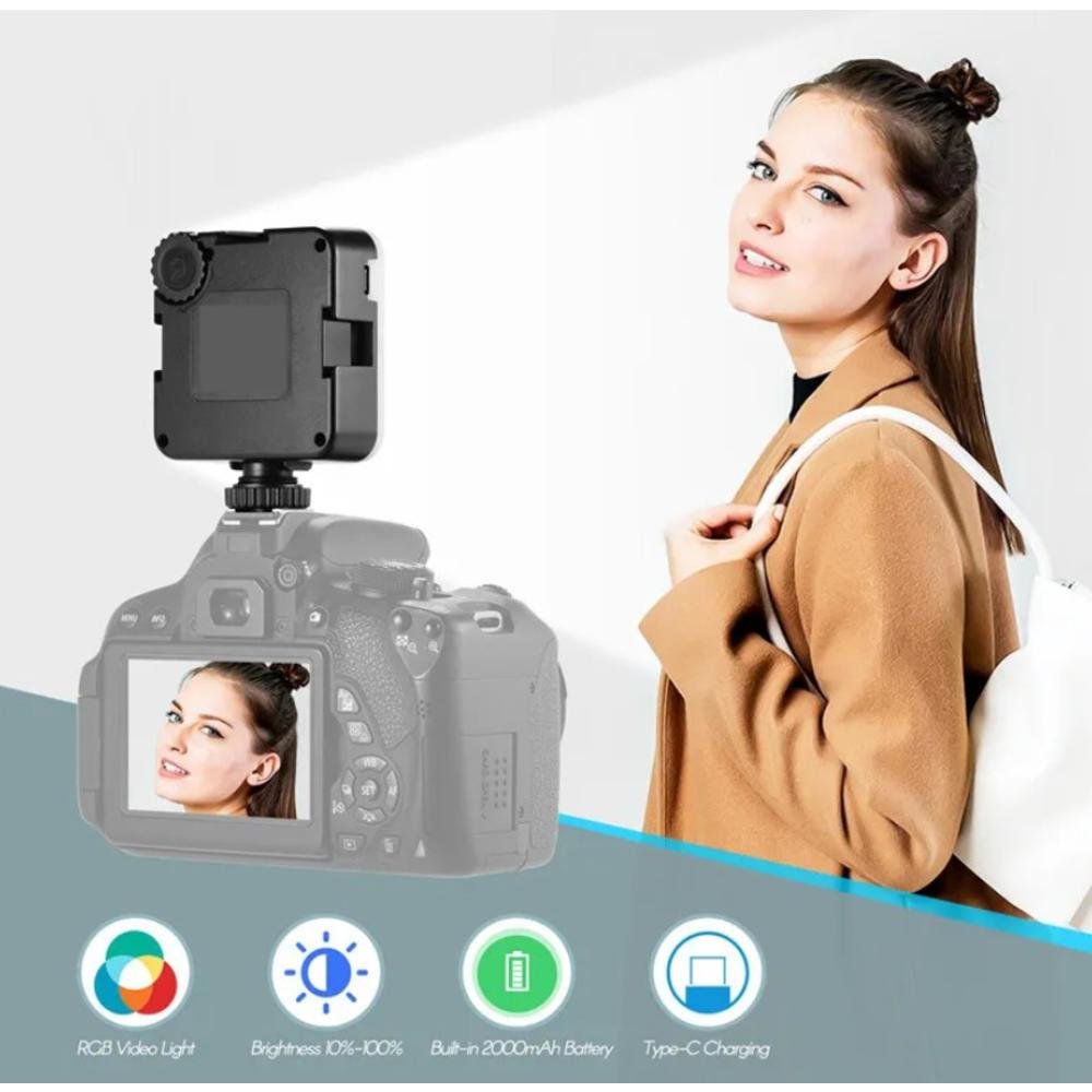 Iluminador LED RGB Para Câmera Foto E Vídeo