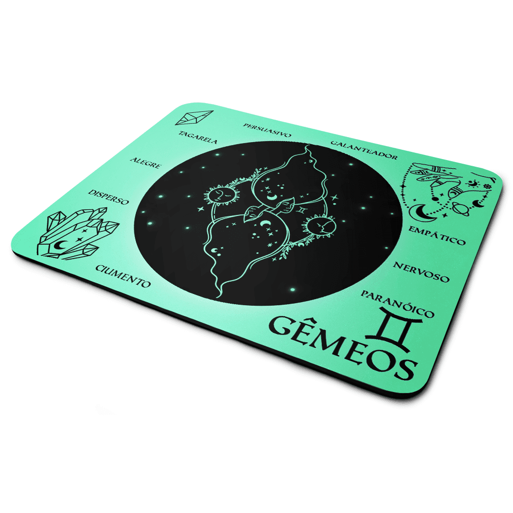 Mouse Pad Signos - Gêmeos - Light Green Mouse Pad Signos - Gêmeos - Light Green