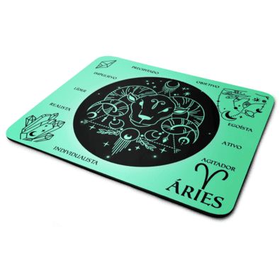 Mouse Pad Signos - Áries - Light Green