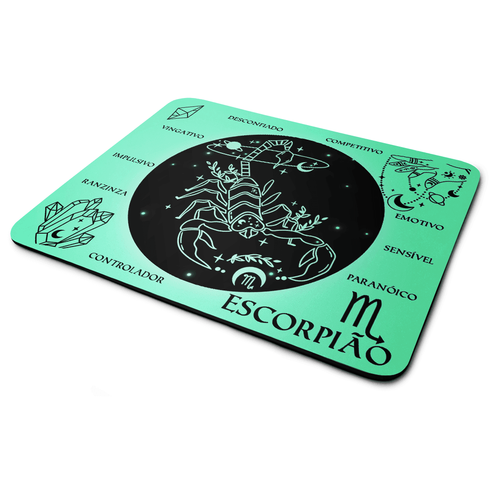 Mouse Pad Signos - Escorpião - Light Green Mouse Pad Signos - Escorpião - Light Green