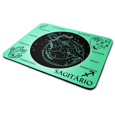 Mouse Pad Signos - Sagitário - Light Green