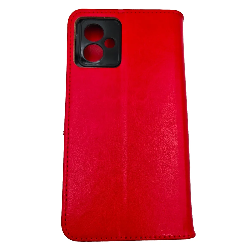 Imagem 3 de 3 do produto Capa Capinha Compatível Com Motorola Moto G55 5g Tela 6.5 Carteira Lisa Diversas Cores Cor:vermelho
