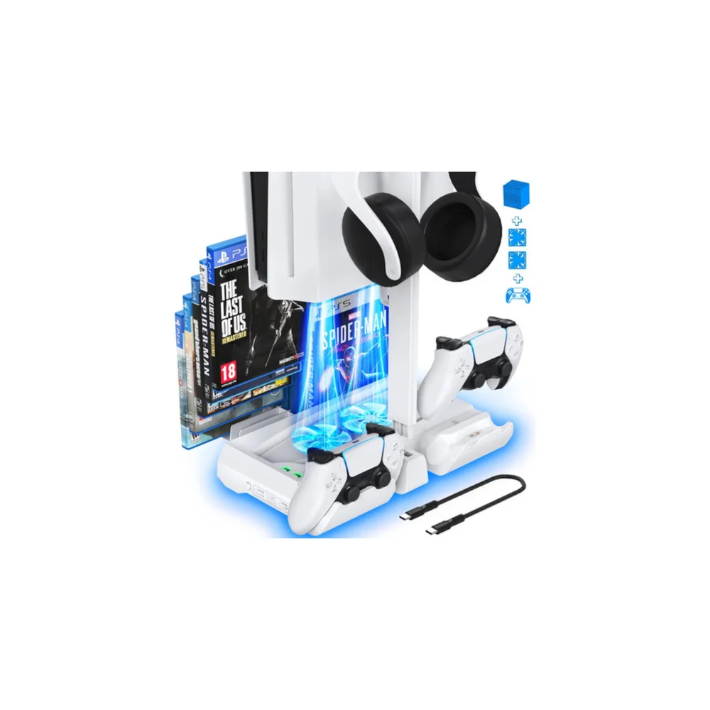 Imagem 2 de 5 do produto Base Suporte Refrigeração Oivo Ps5 Com A Estação De Carregador