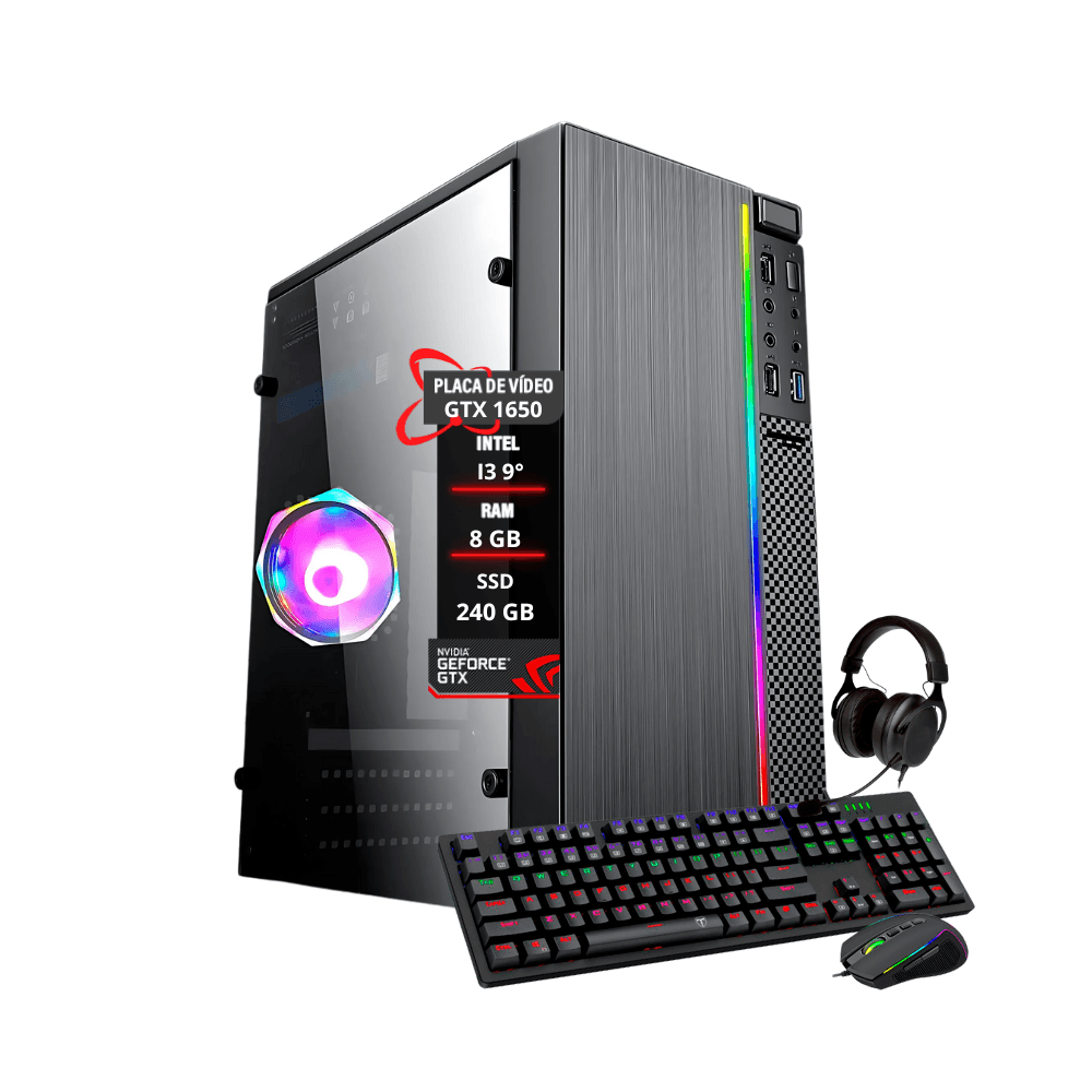 PC Gamer Intel Core I3 9° Memória Ram 8GB SSD 240GB Gtx 1650
