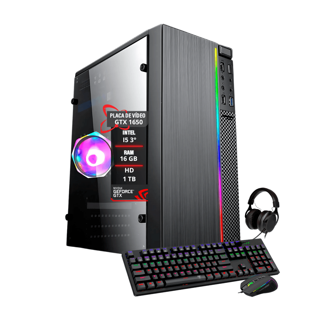 ゲーミングPC Core i5 GTX 1650 32GB PC Gamer Completo: I5 11400F, GTX 1650, 32GB RAM, SSD 480GB e