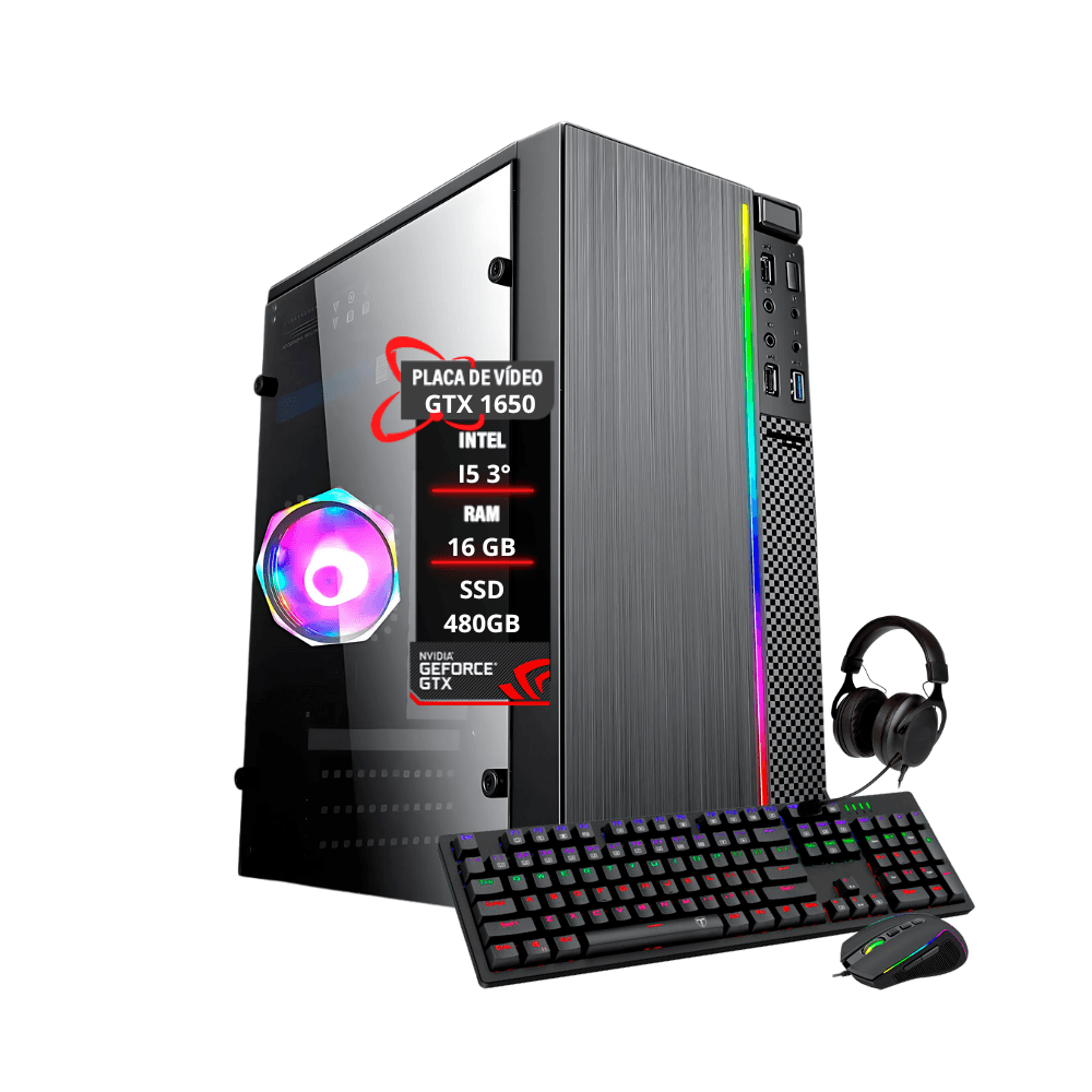 PC Gamer Darius I5 4º Geração Gtx 1650 16gb Ram SSD 480GB