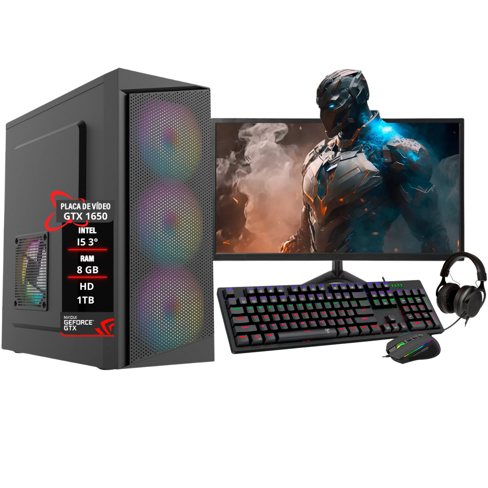 PC Gamer Completo Maximus I5 Gtx 1650 8GB Hd 1TB SSD 120GB