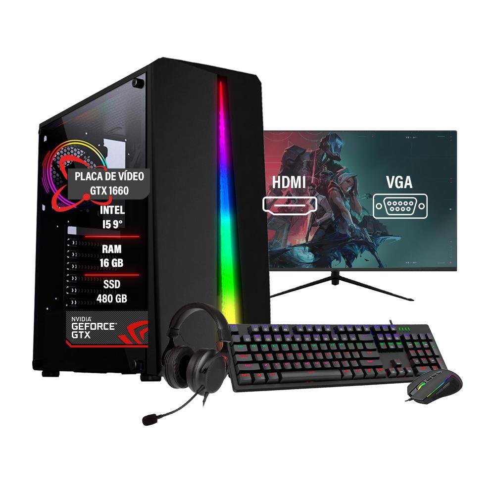 PC Gamer Completo I5 9° Gtx1660 16gb Hd 1TB SSD 480GB