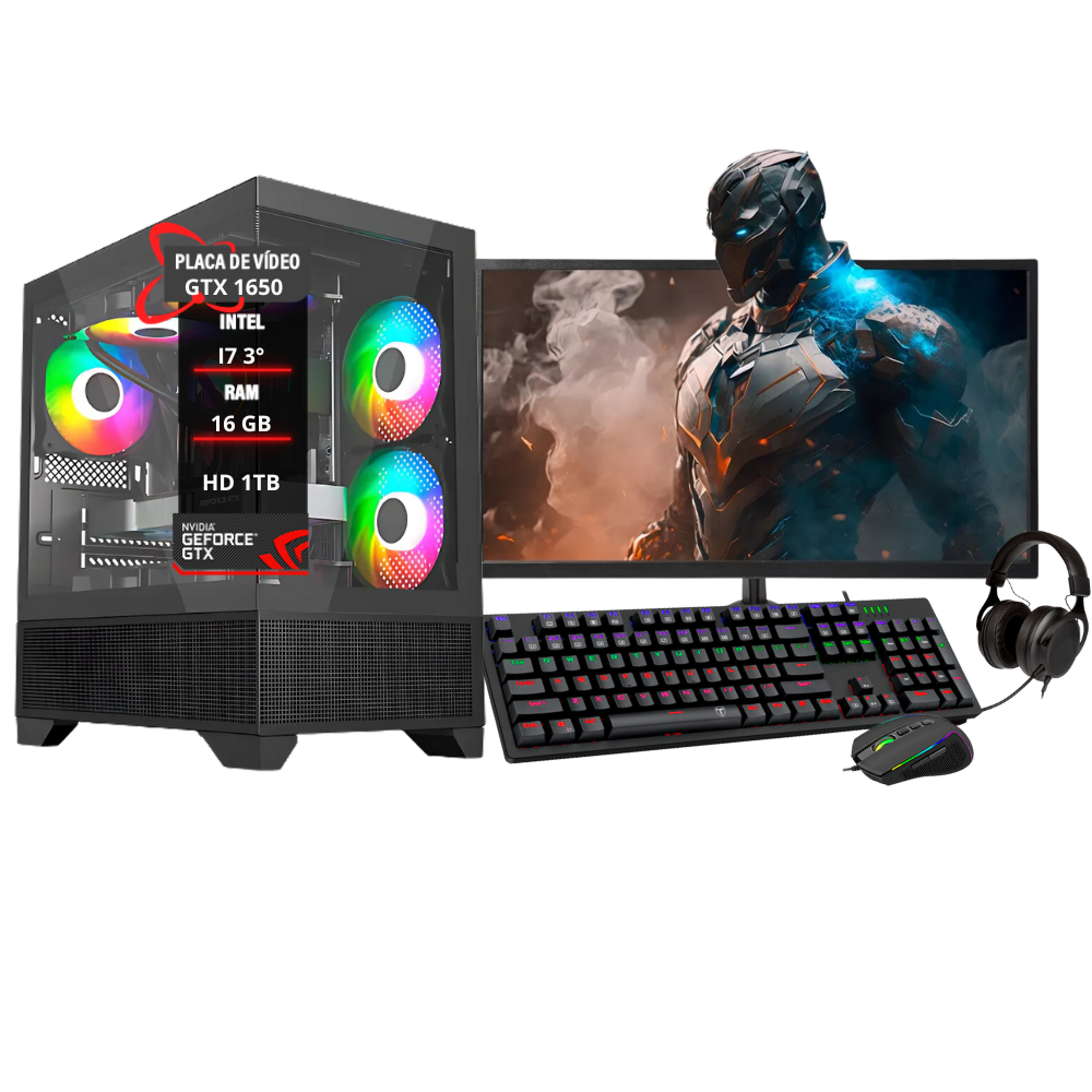 PC Gamer Completo I7 Placa Gtx1650 16gb Hd 1TB SSD 120GB