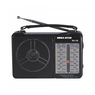 Rádio Portátil Megastar Ra38 300 Watts P.m.p.o - Preto