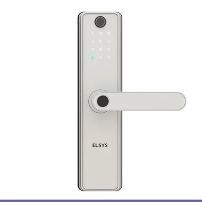 Fechadura Digital Sax De Embutir Elsys Com Camera Wi-fi E Abertura Biometrica Prata