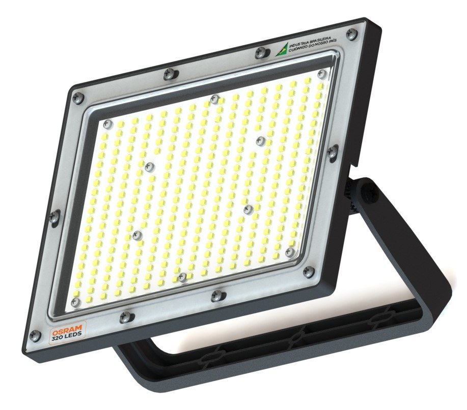 Refletor 400w LED Osram 36000lm Slim Bivolt Ip66 Branco Frio