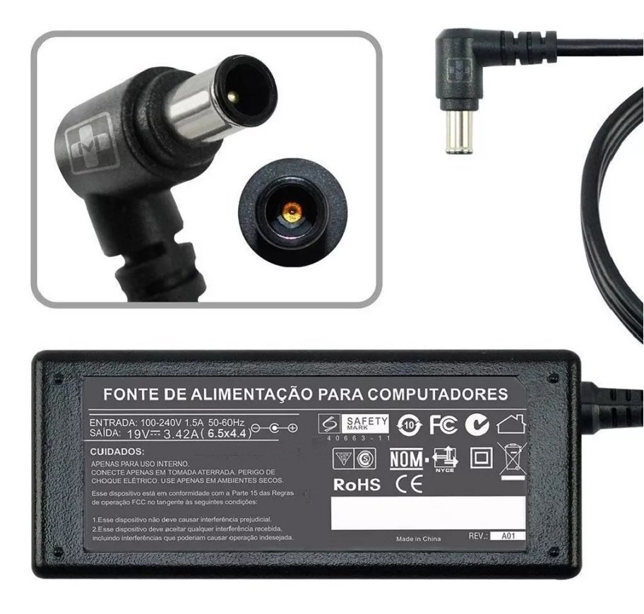 Fonte Externa Para Monitor 20 Mk400h 20mk400h 19v 3,42a 65w 644