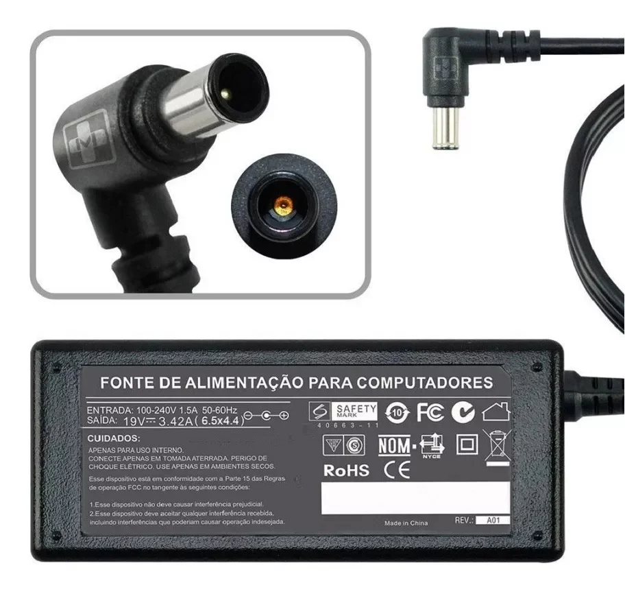 Fonte Carregador Para Notebook A410 19v 3,42a 65w 644 Fonte Carregador Para Notebook A410 19v 3,42a 65w 644