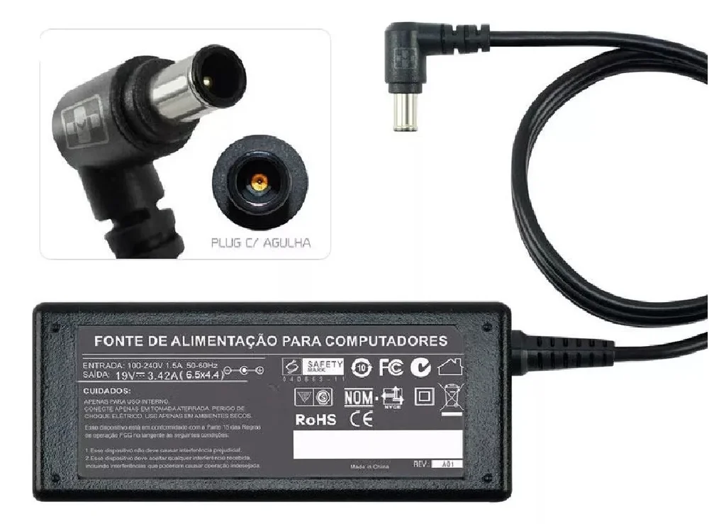 Fonte Carregador Para Notebook A410 19v 3,42a 65w 644 Fonte Carregador Para Notebook A410 19v 3,42a 65w 644
