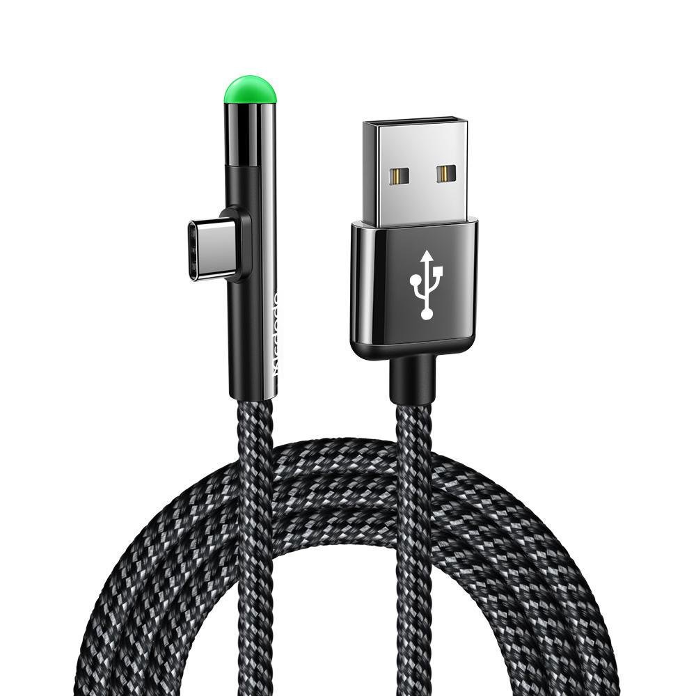 Cabo Carregador E Dados Usb Tipo C Gamer 90º 3a 2,0m