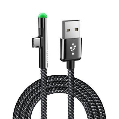 Cabo Carregador E Dados Usb Tipo C Gamer 90º 3a 2,0m