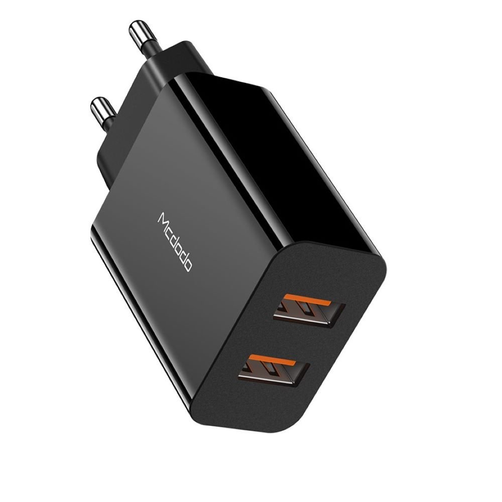 Carregador Turbo Ultra Rápido 2p E 2 Entradas Usb 18w Preto