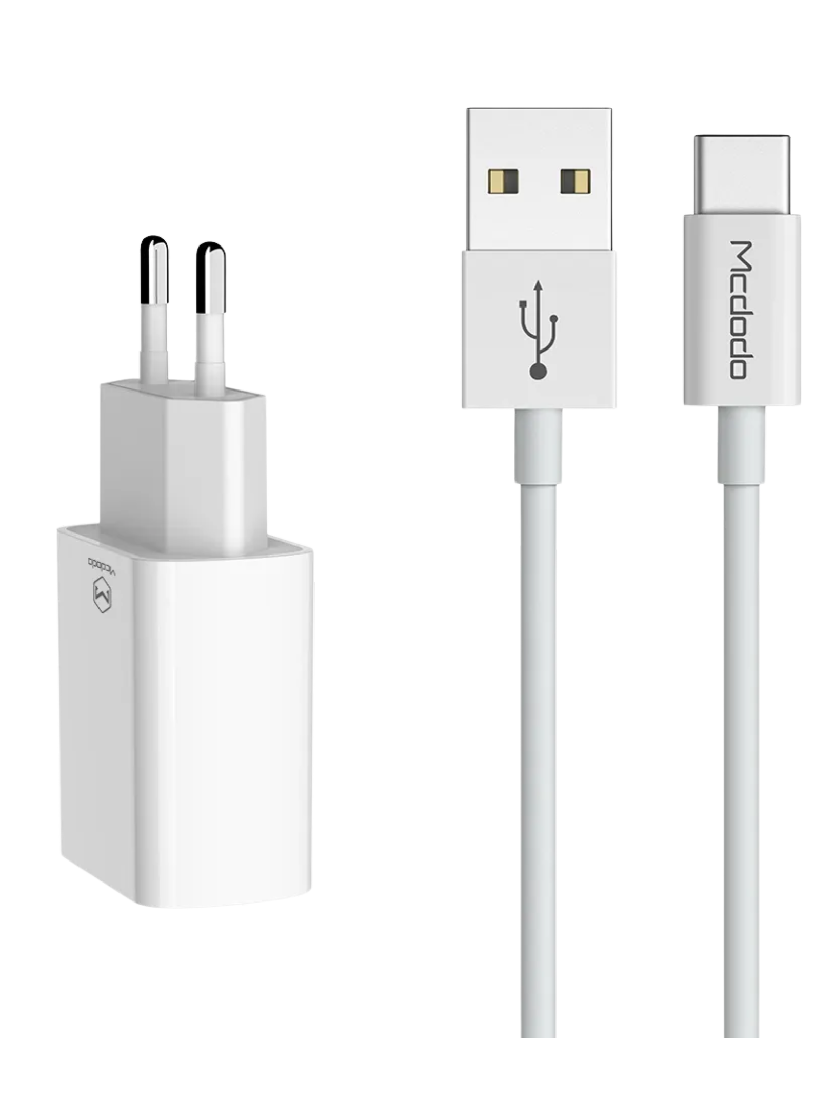 Super Kit Carregador 2p/2 Usb E Cabo Tipo C 2,4a 1,0m Branco
