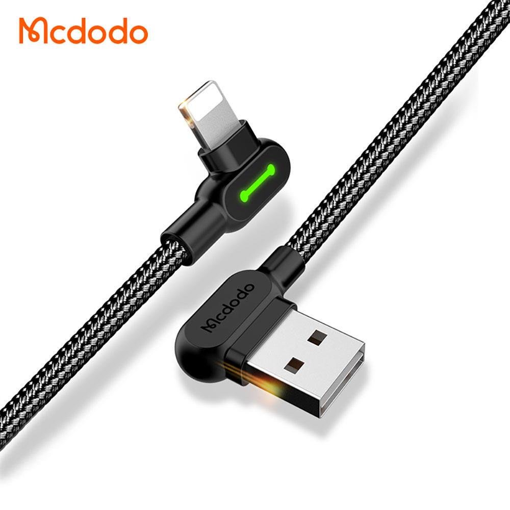 Imagem 2 de 3 do produto Cabo Carregador E Dados Iphone Gamer 90º 3a Lightning 1,8m