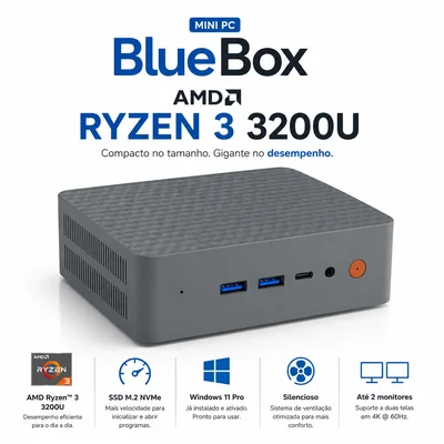 Minipc Bluebox Nuc Ryzen 3 3200u 8GB M.2 256gb Wifi Win10