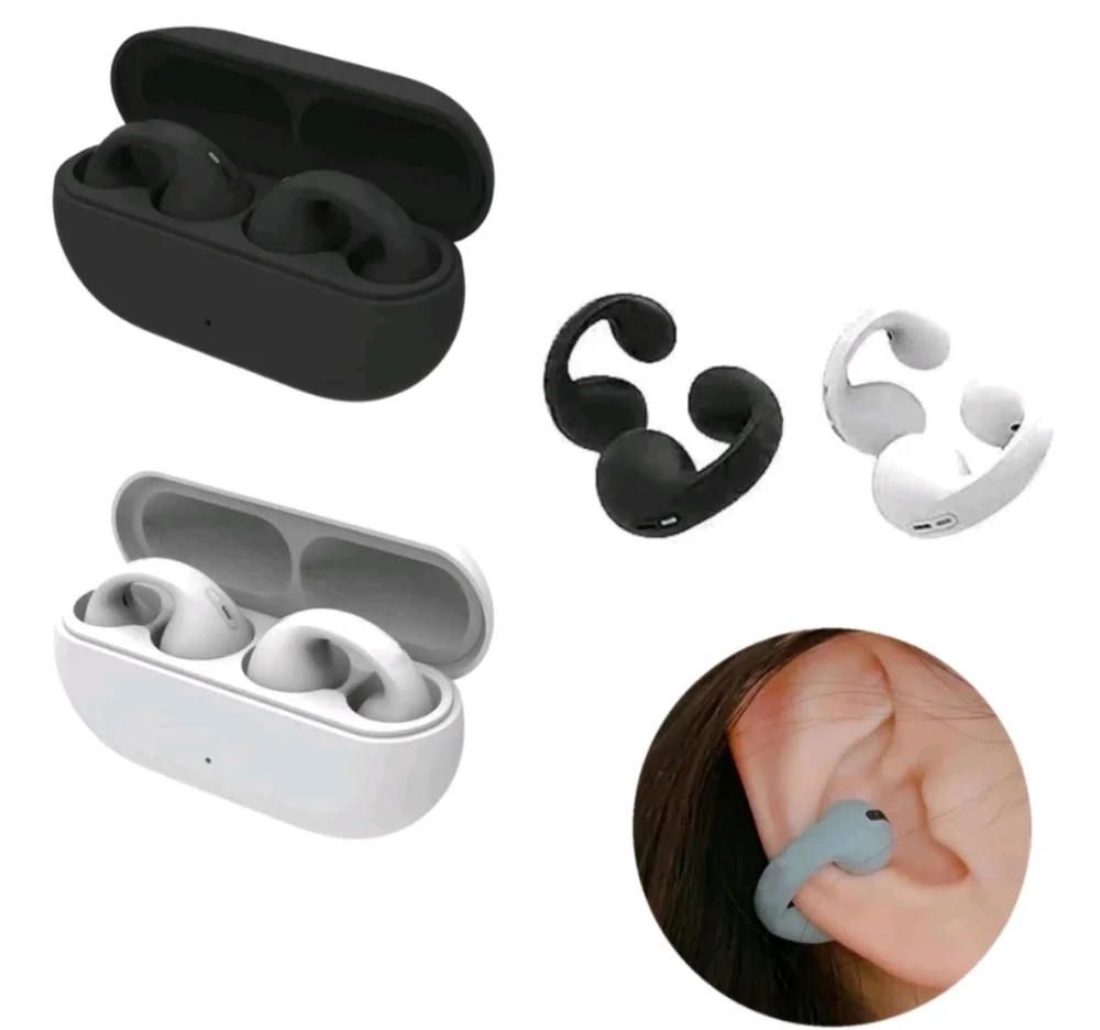Imagem 2 de 5 do produto Fones De Ouvido Preto  Sound Earcuffs Condução De Ossos Sem Fio Bluetooth Clipe