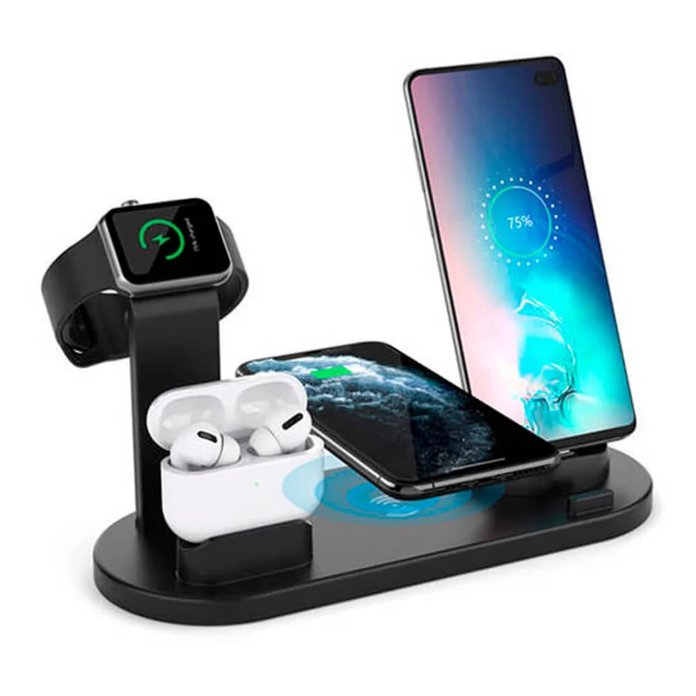 Carregador Indução Magnética 4 Em 1 Iphone 16 Lançamento 2025 Preta