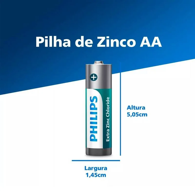 Pilha Zinco Philips Aa R03l4b/59 4 Und