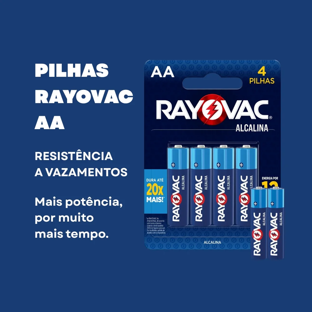 Imagem 2 de 3 do produto 4 Pilhas Alcalinas Aa Rayovac