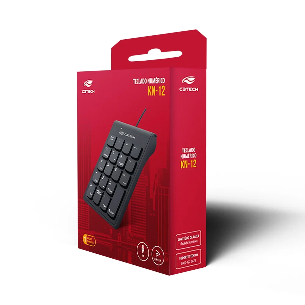 Imagem 4 de 4 do produto Teclado Númerico C3tech Usb Kn-12bk - Preto