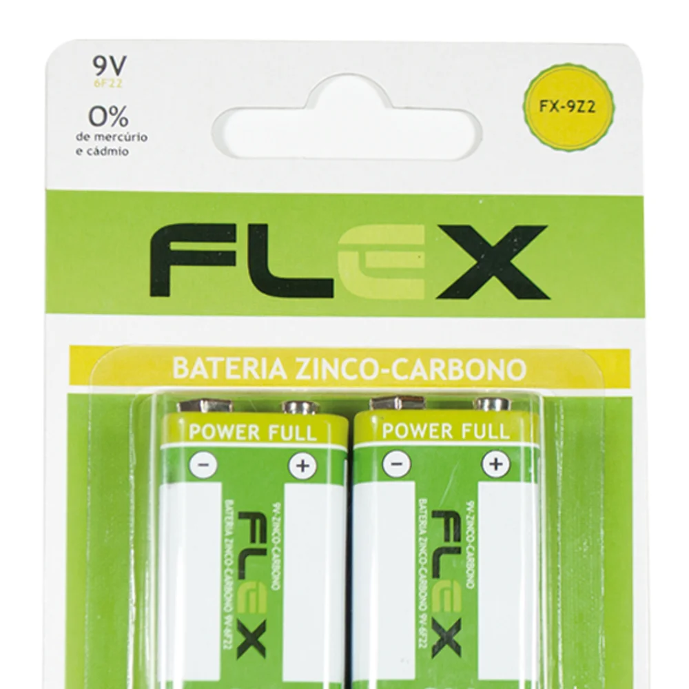 Bateria Zinco 9v Flex 02 Unidades Fx-9z2