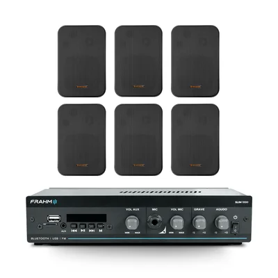 Kit Slim 1000 G5 + 3 Pares De Caixa Msb60n Preto
