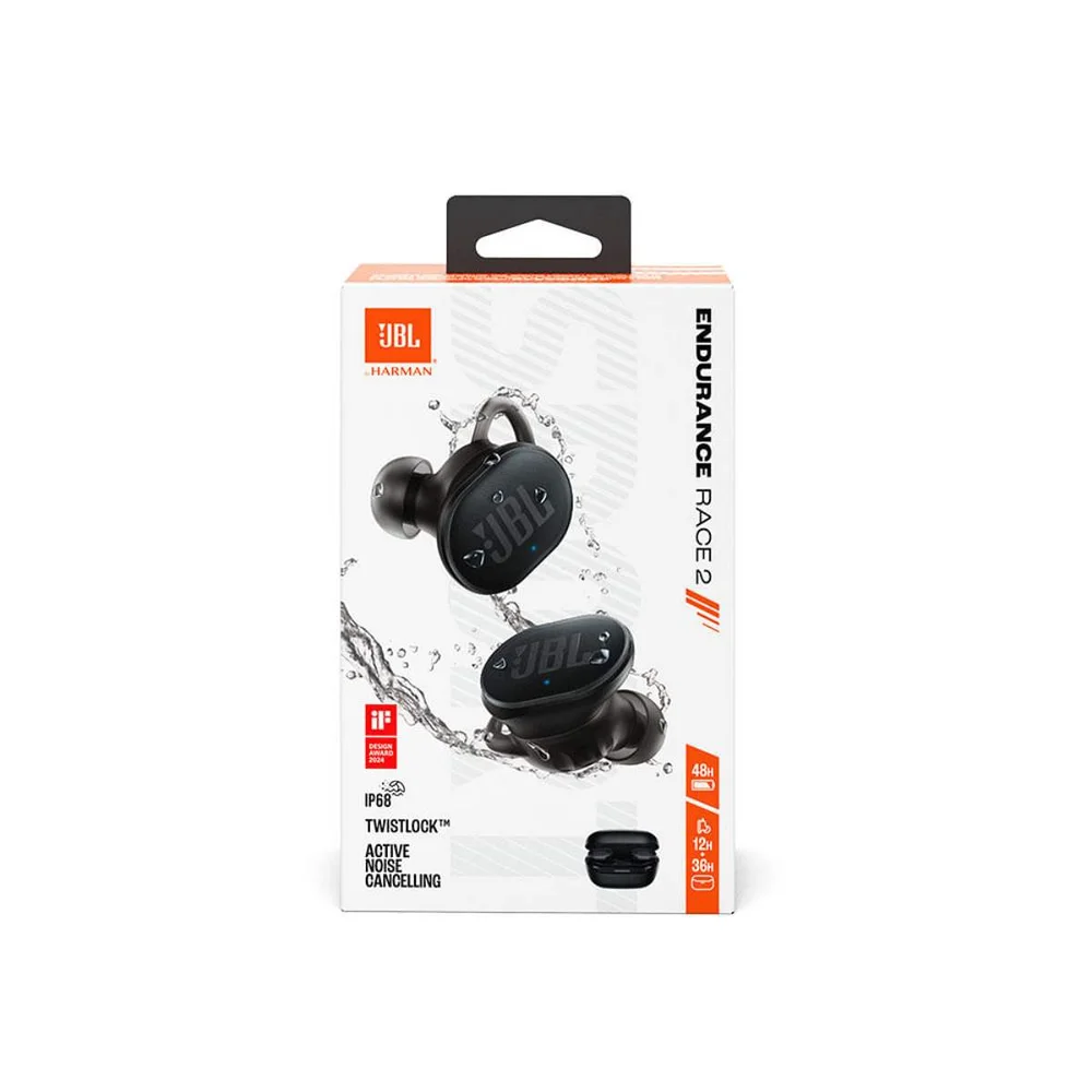 Imagem 2 de 5 do produto Fone De Ouvido Bluetooth Jbl Endurance Race 2 Com Cancelamento De Ruído - Preto Jblendurace2blkbr