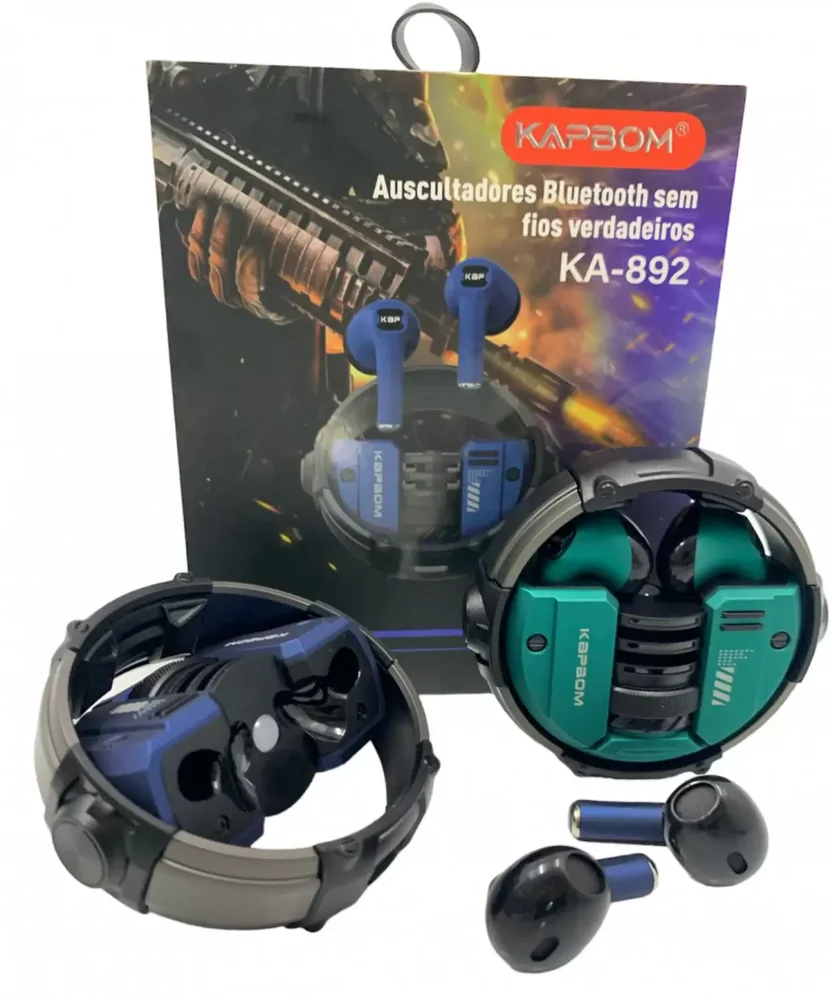 Imagem 5 de 5 do produto Fone De Ouvido Bluetooth Gamer Ka-791 Caixa Metal Sem Fio Cor:verde .