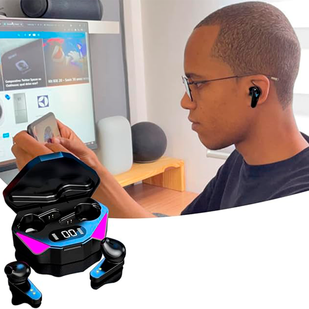 Fone Gamer Bluetooth Tws Wireless RGB Fone Gamer Bluetooth Tws Wireless RGB
