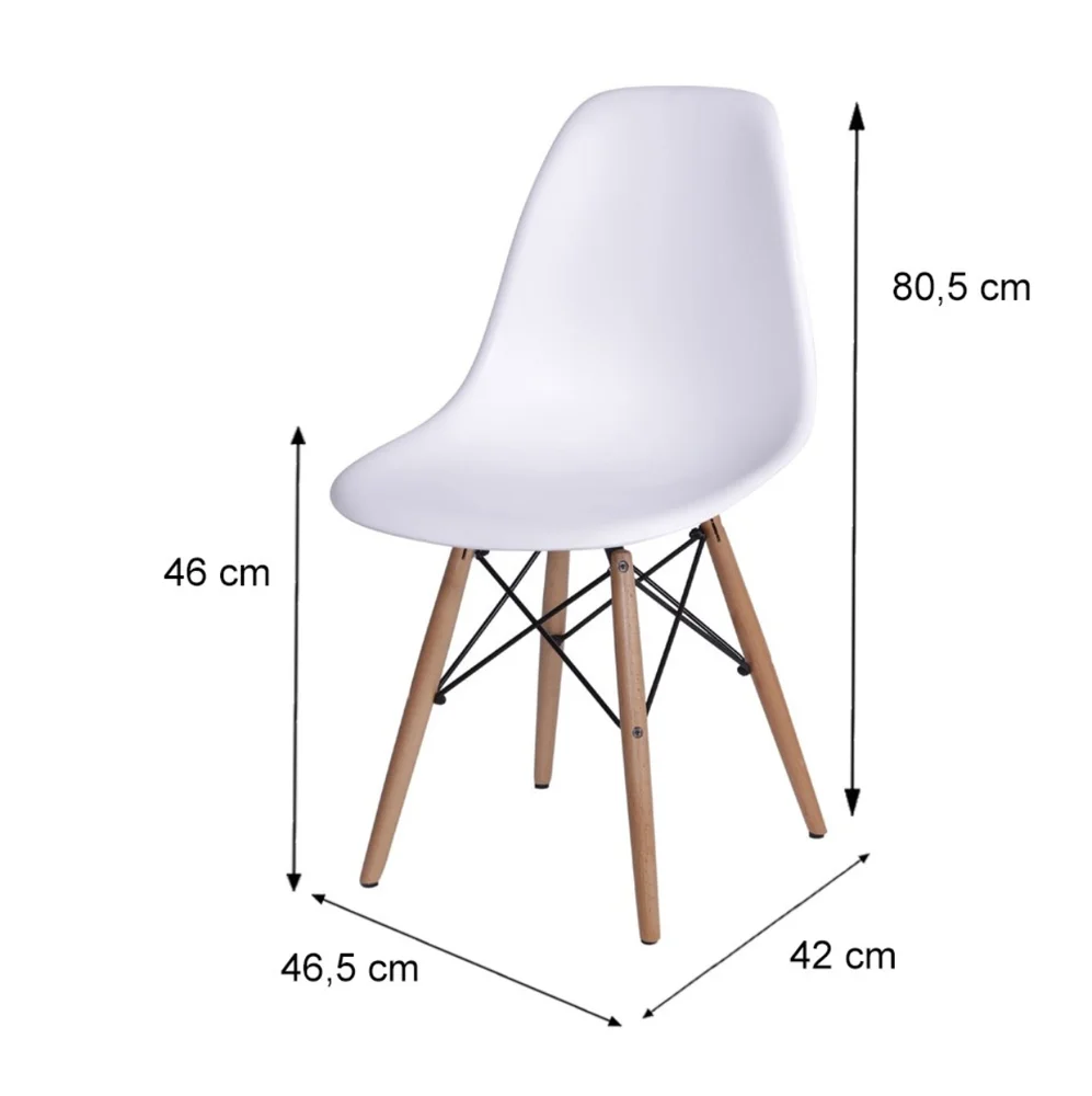 Imagem 5 de 5 do produto Kit 2 Cadeiras Sala  Escritório Eiffel - Branca