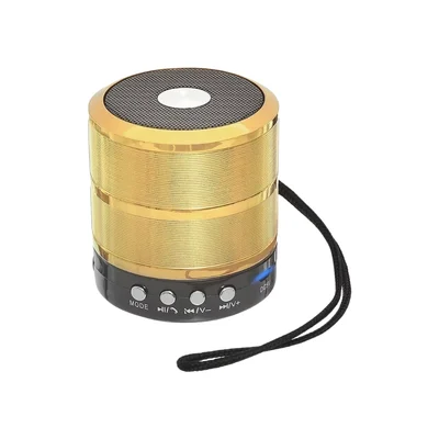 Mini Caixa De Som Portátil Pequena Redonda Usb/ Rádio Fm/ Bluettoth Dourado